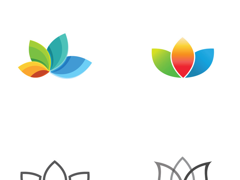 Colorful lotus flower logo design.