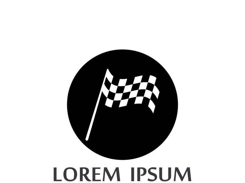 Creative and modern racing flag logo design.