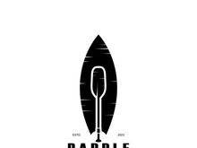 simple paddle logo,design for surfing,rafting,canoe,boat,surfing and rowing equipment business,vector