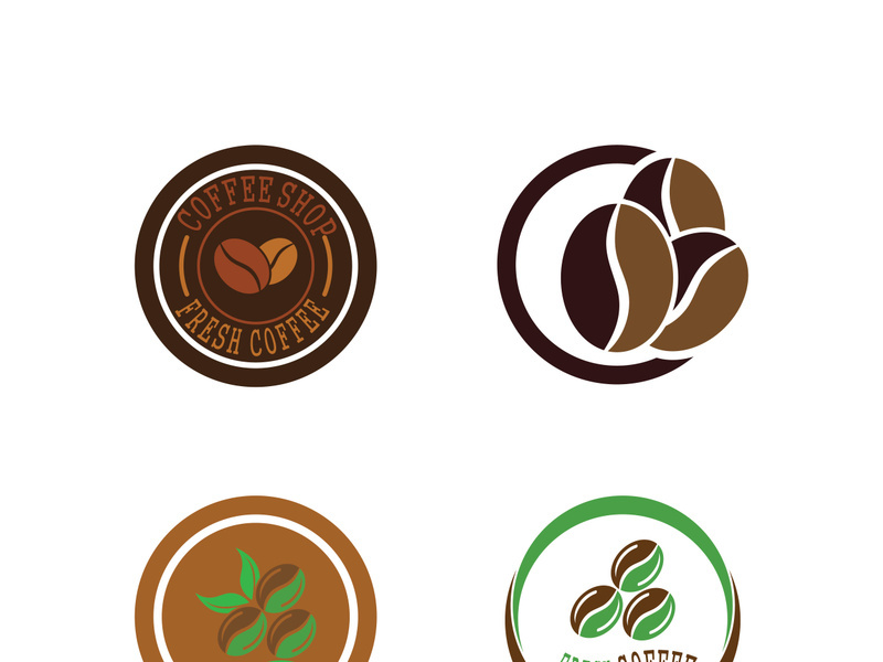 Coffee bean icon vector illustration template