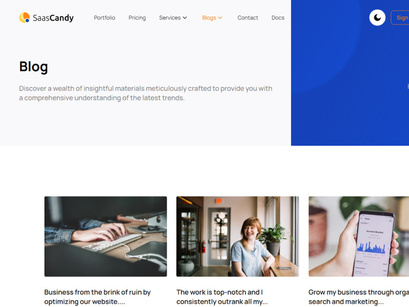 SaaSCandy Free Nextjs Website Template