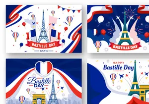 12 Happy Bastille Day Illustration