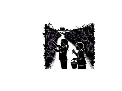 Silhouette of two people by a river with a silhouette background