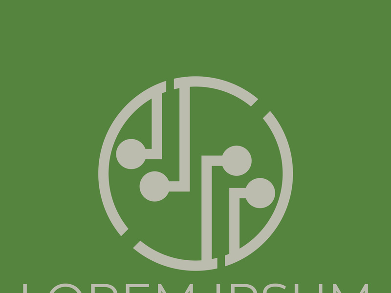 Futuristic Electronic Circuit Logo