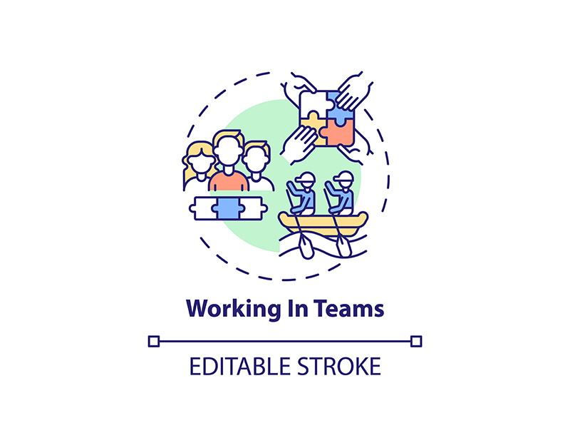 Working in teams concept icon