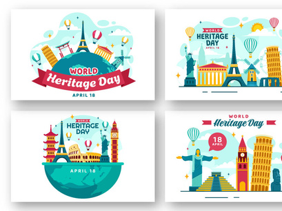 12 World Heritage Day Illustration