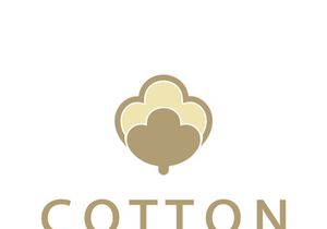 Soft natural organic cotton flower plant logo for cotton plantations, industries,business,textile,clothing and beauty,vector