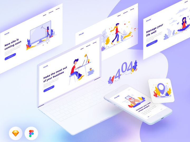Freebie Pulse Illustration Kit
