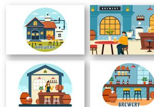 9 Beer Brewery Illustration