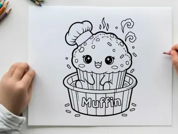 Cute steaming muffin vector illustration flat design preview picture