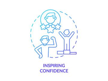 Inspiring confidence blue gradient concept icon preview picture