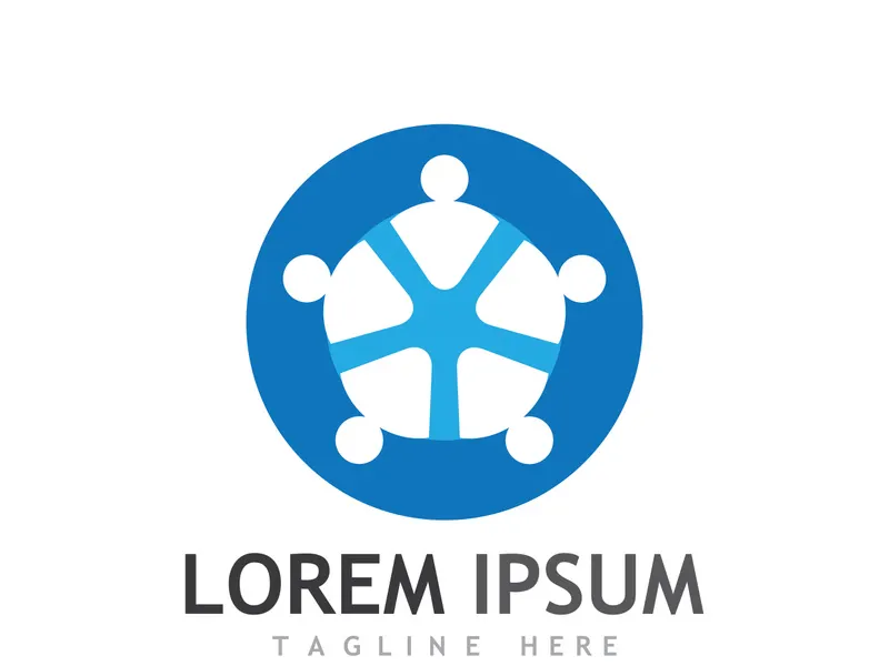 Community of people logo design with creative idea.