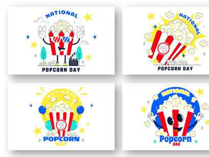 11 National Popcorn Day Illustration