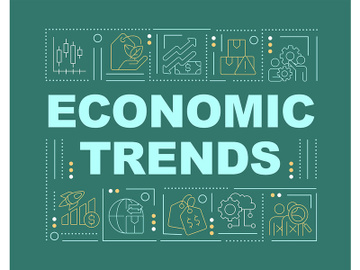 Trends in economy word concepts green banner preview picture