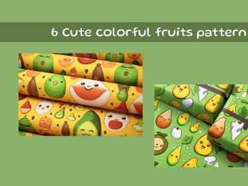 Colorful fruits slices pattern preview picture