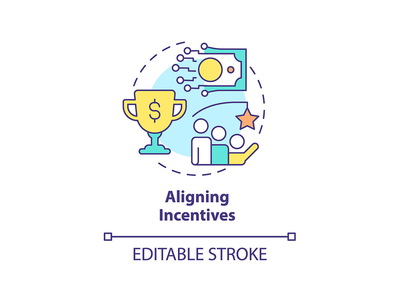 Aligning incentives concept icon