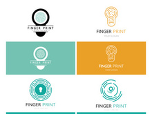 simple flat fingerprint logo,for security,identification,badge,emblem,business card,digital,vector