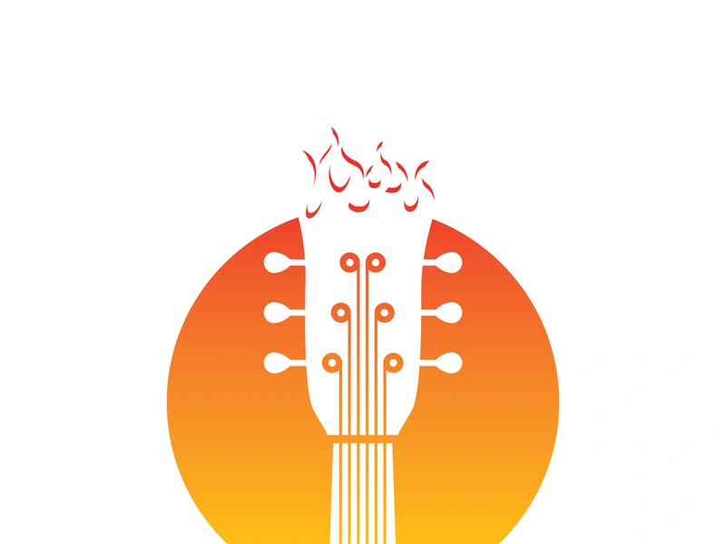 Guitar logo design icon and symbol vector inspiration