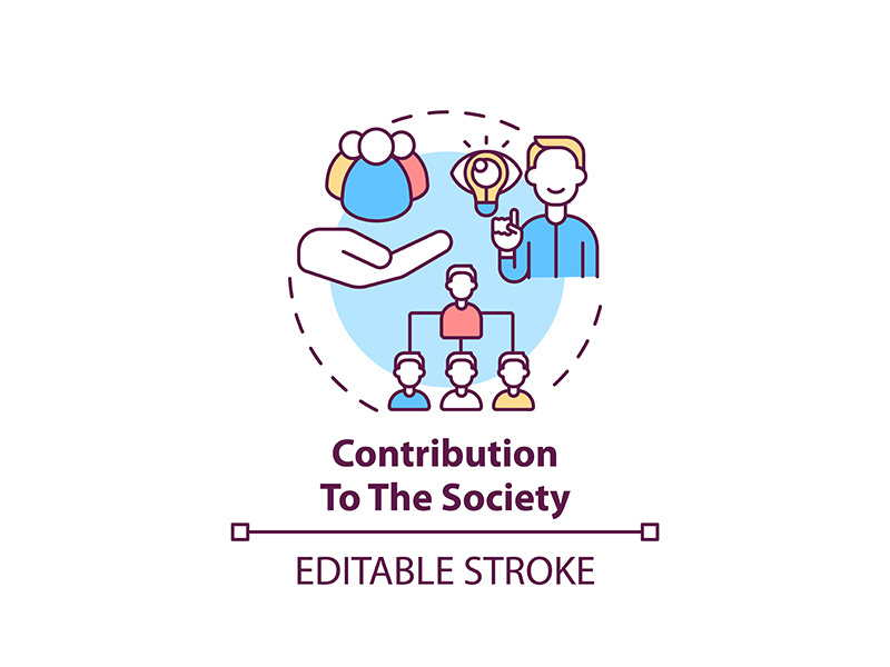 Contribution to the society concept icon