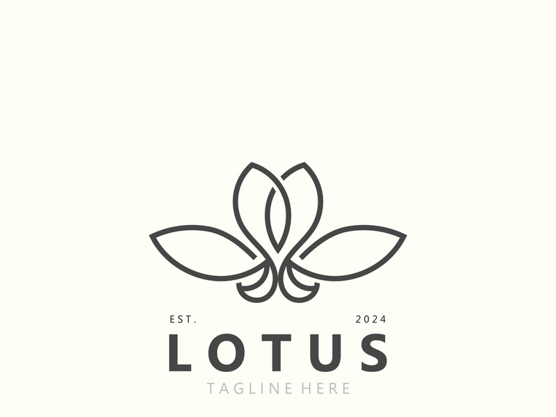 Lotus flower minimalist design, elegance Lotus flower logo template