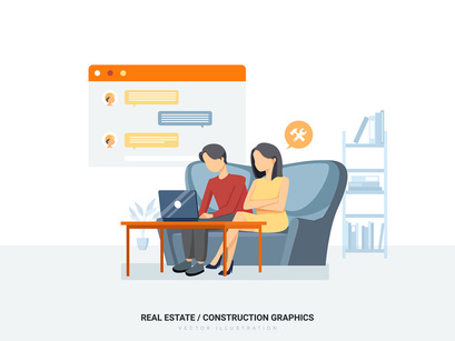 Real Estate & Construction Vector Scenes_Vol 02