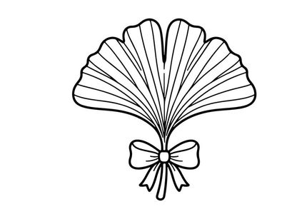 Elegant fan with bow, decorative accessory for fashion and events. Stylish ornament for celebrations and cultural displays.