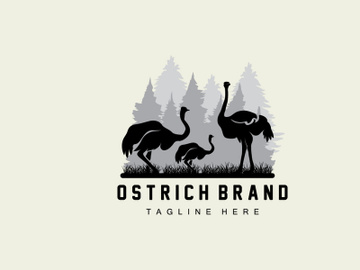 Ostrich Logo Design, Desert Animal Illustration, Living In The Forest, Vector Camel Brand Product preview picture