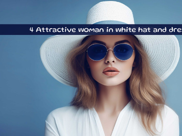 Attractive woman in white hat and dress preview picture