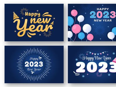 12 Happy New Year 2023 Illustration