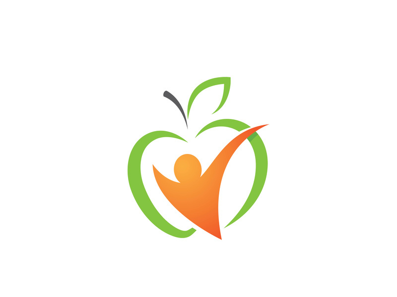 Healthy apple vector icon