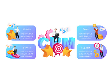 CRM flat color vector informational infographic template preview picture