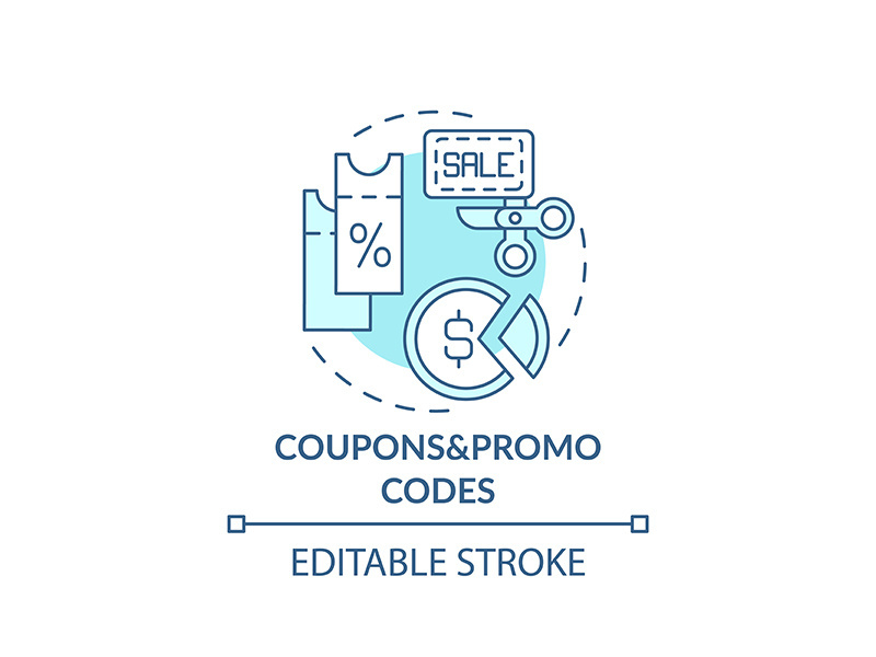 Coupons and promo codes concept icon