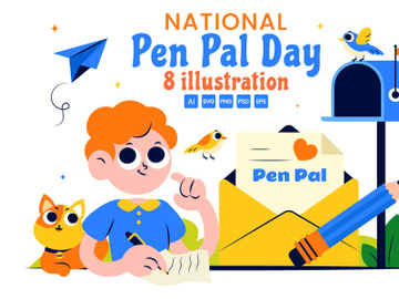 8 National Pen Pal Day Illustration preview picture