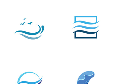 Ocean water wave wave logo design. preview picture