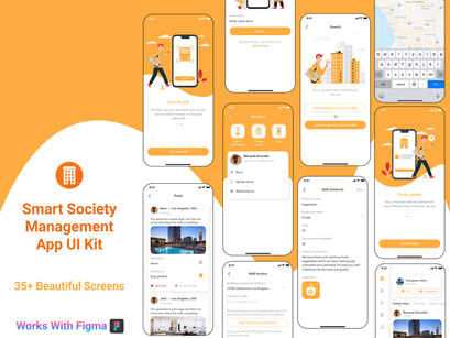 Smart Society Management iOS App UI Kit
