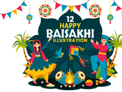 12 Happy Baisakhi Illustration