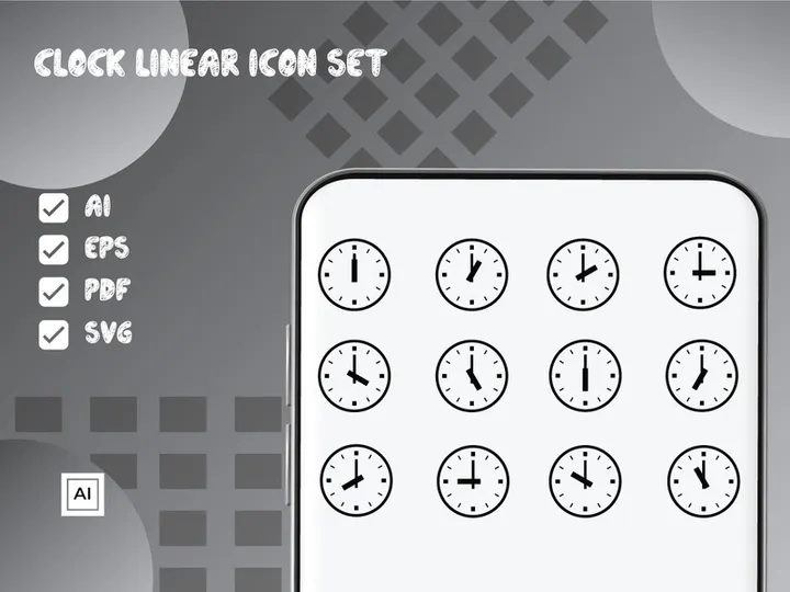 Clock Linear Icon Pack