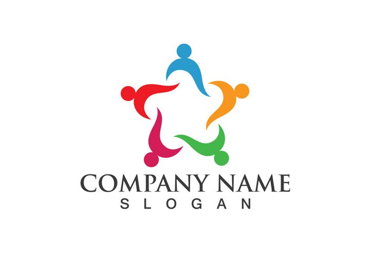 Community Logo Design Template for Teams or Groups.network and social icon design