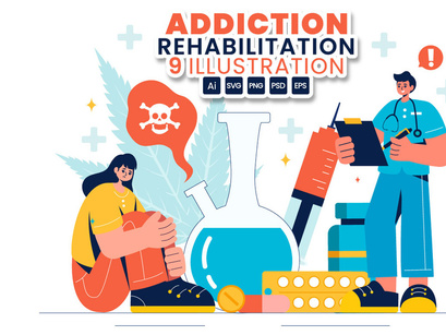 9 Addiction Rehabilitation Illustration