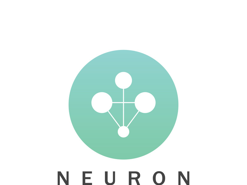 Neuron logo or nerve cell logo design,molecule logo illustration template icon with vector concept