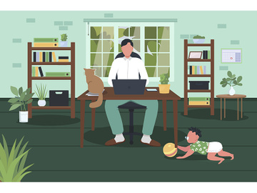 Work life balance flat color vector illustration preview picture