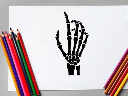 Detaillierte Skelett-Hand-Illustration für medizinische oder künstlerische Verwendung