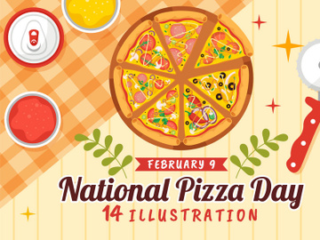 14 National Pizza Day Vector Illustration preview picture