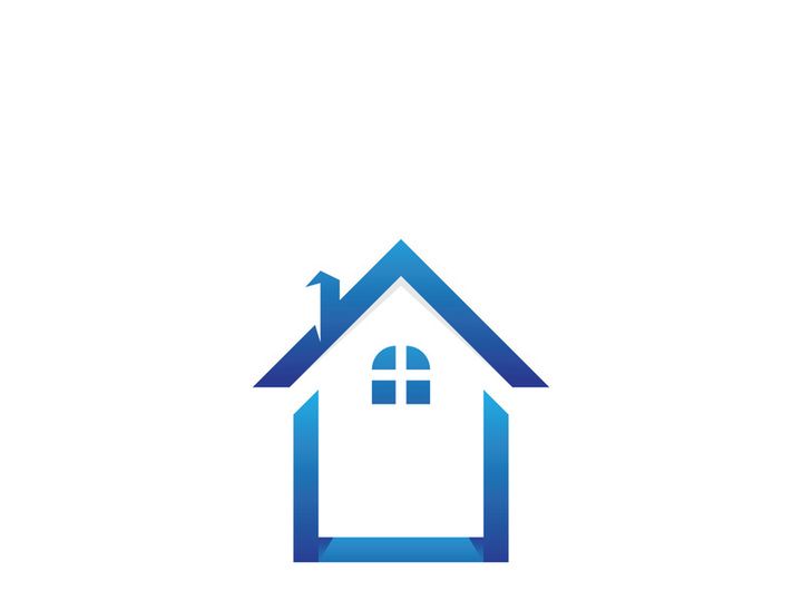 Home with Swoosh Real Estate Logo Template Illustration