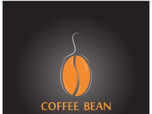 Coffee bean logo for cafe, business, label.