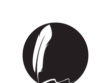 Feather quill design icon and logo illustration classic stationery