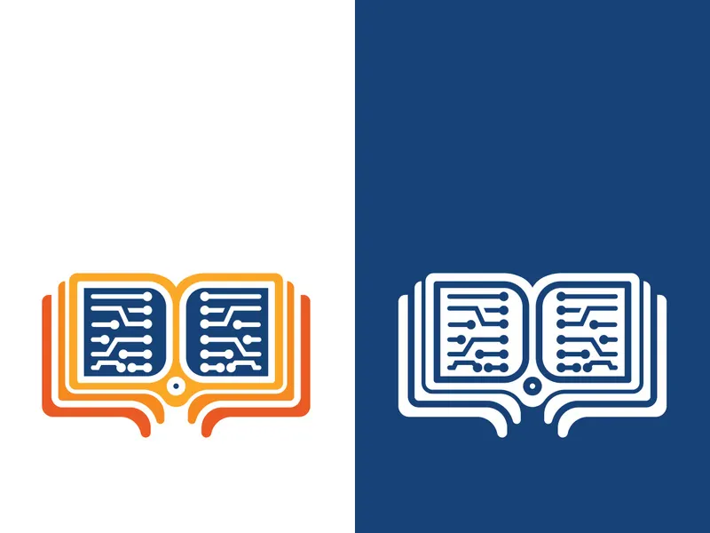 Digital book logo technology vector icon design