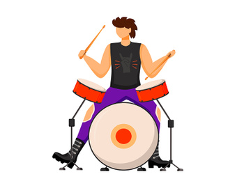 Drummer flat color vector illustration preview picture