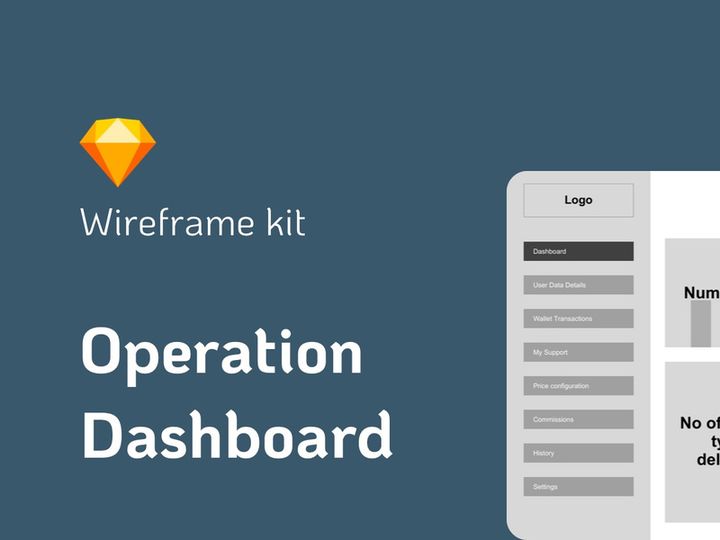 Wireframe for admin dashboard