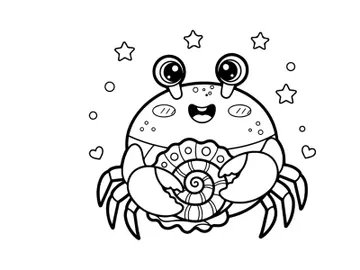 Cute crab mascot smiling vector illustration flat design preview picture